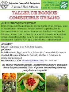 Cartel del taller de bosque urbano comenstible