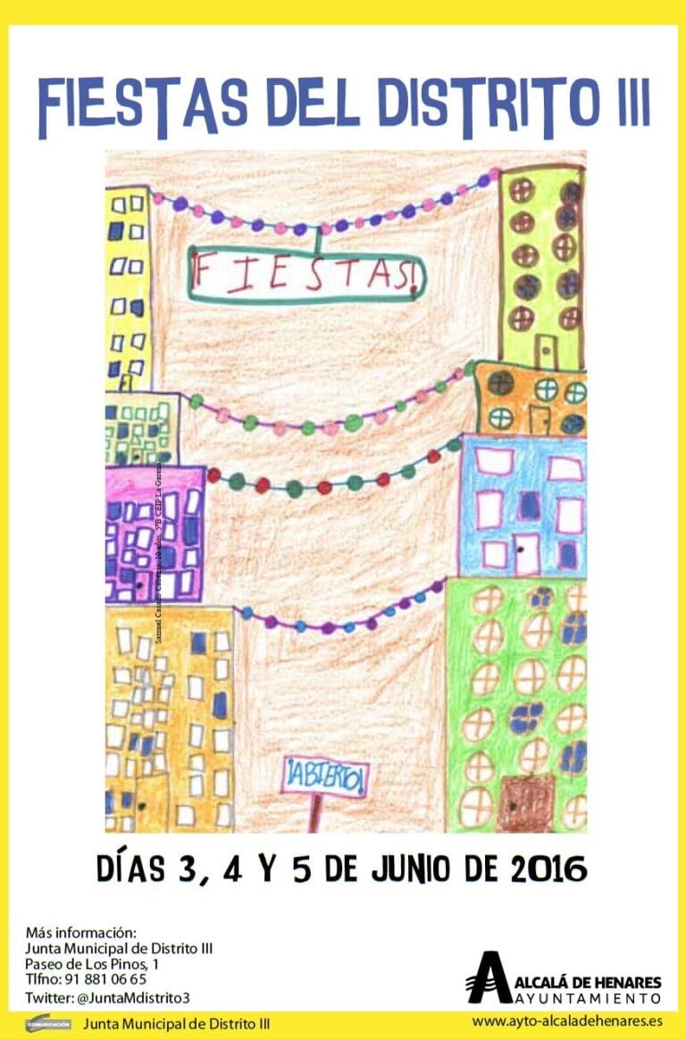 Cartel de las Fiestas del Distrito III de Alcalá de Henares 2016