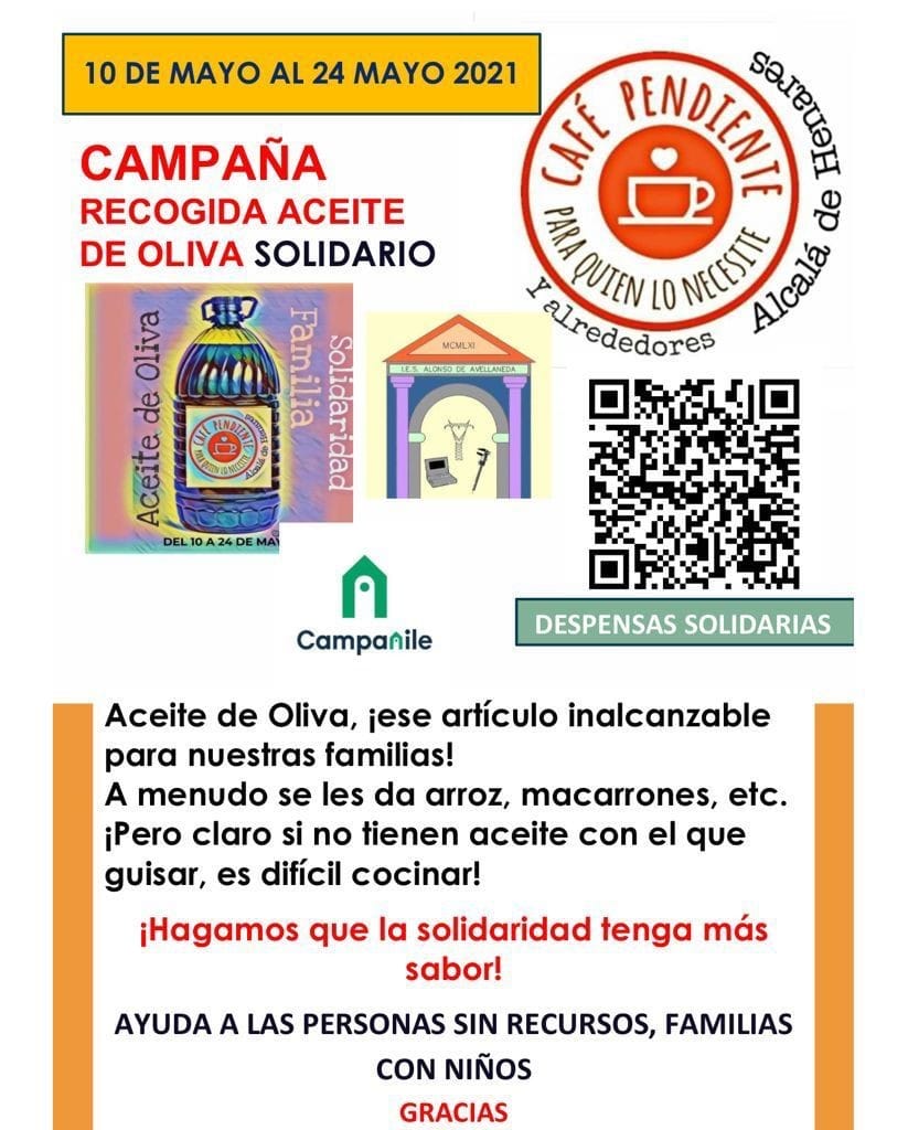 Cartel de recogida de aceite solidario